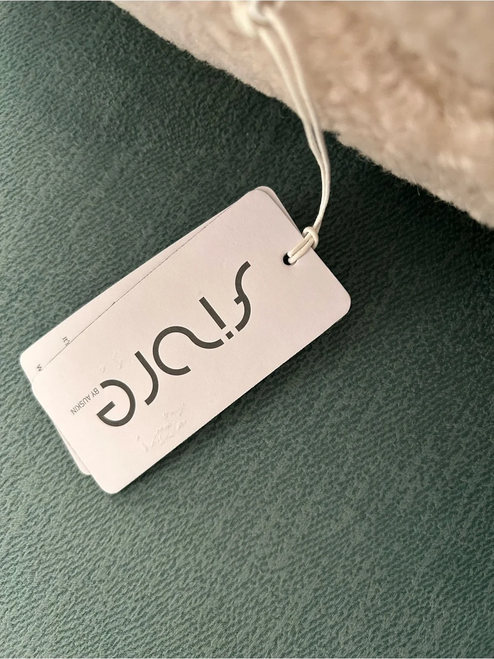 NWT FIBRE BY AUSKIN Shorn Curly Sheepskin Bolster Cushion oatmeal